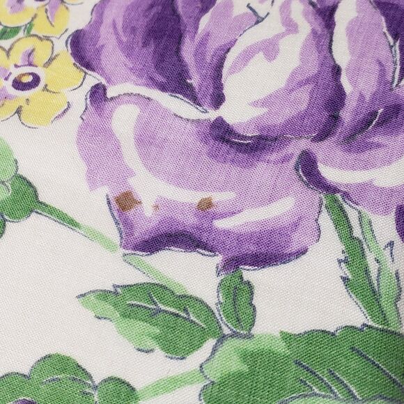 VTG HANKIE LG PURPLE FLOWERS GRAPHIC SCALLOPED EDGE POCKET SCARF BRIDAL WEDDING - Picture 8 of 12